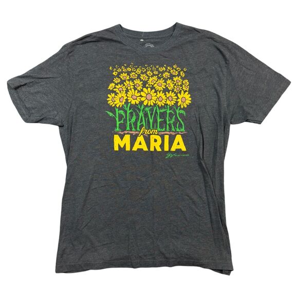 GV Art Prayers From Maria Men's XL Gray Cotton Short Sleeve Flower Graphic Print - Picture 1 of 7